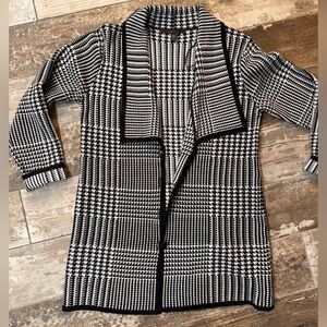 Fever Black and White Plaid Women's Cardigan.